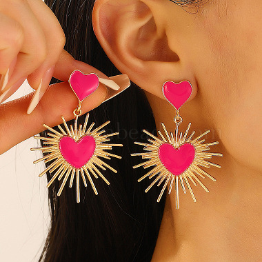 304 Stainless Steel Dangle Stud Earrings(FS-WG82045-12)-1