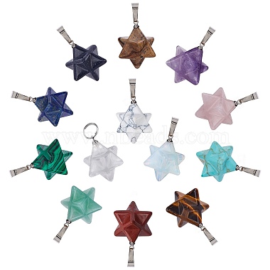 Platinum Star Mixed Stone Pendants