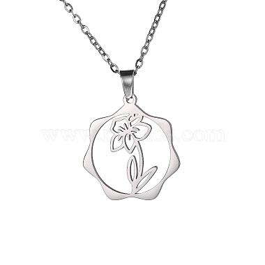 March Daffodil Stainless Steel Necklaces