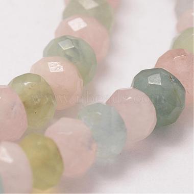 Faceted Rondelle Natural Morganite Bead Strands(G-O137-05A)-2