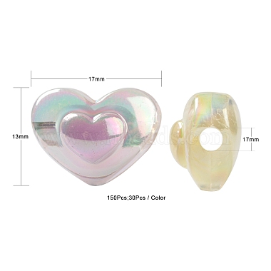 150pcs 5 couleurs perles acryliques transparentes(TACR-LS0001-09)-3