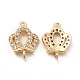 Rack Plating Brass Micro Pave Clear Cubic Zirconia Connector Charms(KK-E081-05G)-1