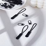 24Pcs 2 Styles Iron Replacement Zipper Sliders & Plastic Zipper Puller Set, for Bags, Jackets, Tents, Luggages, Backpacks, Sleeping Bag, Black, 18x8.5x2.5mm, Hole: 4x2mm, 12pcs/style(FIND-LP0003-78)