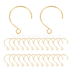 50Pcs Ion Plating(IP) 304 Stainless Steel Earring Hooks, Balloon Ear Wire, Golden, 22x18mm, Hole: 2.5mm, 20 Gauge, Pin: 0.8mm(STAS-UN0058-52)