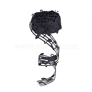 Hollow Lace Embossing Ribbon Tape DIY Sewing Wedding Decoration Accessories, Music Note, Black, 30mm(OCOR-WH0046-02)