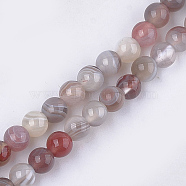 Natural Botswana Agate Beads Strands, Round, 4mm, Hole: 0.8mm, about 45~50pcs/strand, 7.6 inch(G-S333-4mm-026)