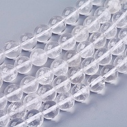 Natural Quartz Crystal Bead Strands, Round, Clear, 10mm, Hole: 1mm, about 38pcs/strand, 14.9 inch(G-R193-05-10mm)