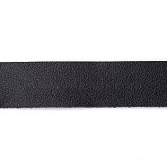 Flat Single Face Imitation Leather Cords, Lychee Pattern, Black, 25x1.8mm, about 1.09 Yards(1m)/Roll(LC-WH0002-01F)