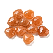 Natural Red Aventurine Beads, Half Drilled, Heart, 15.5x15.5x8mm, Hole: 1mm(G-P531-A14-01)
