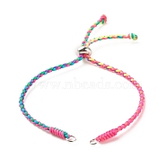 Braided Nylon Thread Bracelet, with 201 Stainless Steel Beads for Slider Bracelets Making, Colorful, 9-7/8 inch(25cm), 2~4mm(AJEW-JB01124-01)
