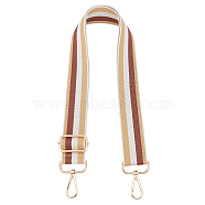 Stripe Pattern Polyester Bag Straps, with Alloy Swivel Clasps, for Bag Straps Replacement Accessories, Sandy Brown, 71~128.5x3.8cm(DIY-WH0304-024A)