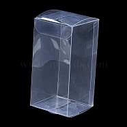 Rectangle Transparent Plastic PVC Box Gift Packaging, Waterproof Folding Box, for Toys & Molds, Clear, Box: 5x5x10.1cm(CON-F013-01D)