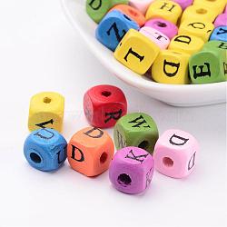 10mm Mixed Color Cube Wood Beads(X-TB107Y)