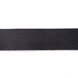 Flat Single Face Imitation Leather Cords, Lychee Pattern, Black, 25x1.8mm, about 1.09 Yards(1m)/Roll(LC-WH0002-01F)