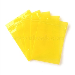 Plastic Transparent Zip Lock Bag, Storage Bags, Self Seal Bag, Top Seal, Rectangle, Yellow, 18x12x0.15cm, Unilateral Thickness: 3.1 Mil(0.08mm)(OPP-B002-B02)