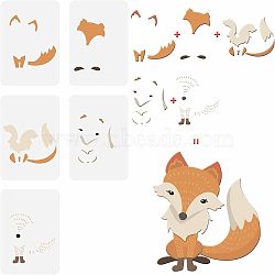 5  Style PET Hollow out Drawing Painting Stencils Sets, for DIY Scrapbook, Photo Album, Fox Pattern, 29.7x21cm, 5 sheets/set(DIY-WH0172-319)