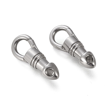 304 Stainless Steel Lobster Claw Clasps, Stainless Steel Color, 23x9x6mm, Hole: 2mm
