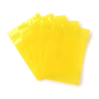 Plastic Transparent Zip Lock Bag, Storage Bags, Self Seal Bag, Top Seal, Rectangle, Yellow, 18x12x0.15cm, Unilateral Thickness: 3.1 Mil(0.08mm)