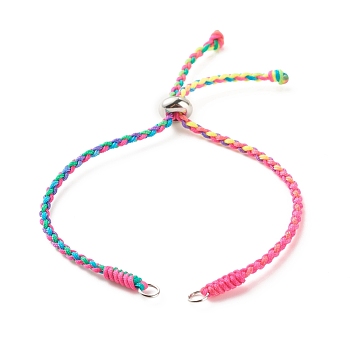 Braided Nylon Thread Bracelet, with 201 Stainless Steel Beads for Slider Bracelets Making, Colorful, 9-7/8 inch(25cm), 2~4mm