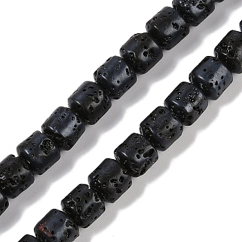 Natural Lava Rock Beads Strands, Column, 6~6.5x6mm, Hole: 1mm, about 63pcs/strand, 14.96''(38cm)