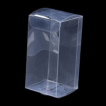 Rectangle Transparent Plastic PVC Box Gift Packaging, Waterproof Folding Box, for Toys & Molds, Clear, Box: 5x5x10.1cm
