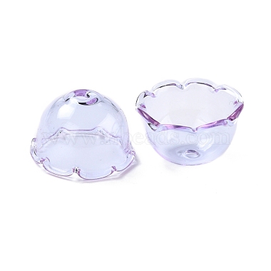 Lavender Glass Bead Caps