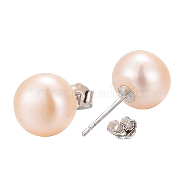 Valentine Presents for Her 925 Sterling Silver Ball Stud Earrings(EJEW-D029-9mm-1)-4