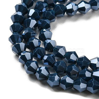 Brins de perles de verre galvanisées de couleur unie opaque(GLAA-F029-P4mm-C09)-3