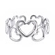 Non-Tarnish 304 Stainless Steel Heart Open Cuff Ring(RJEW-T023-57P)-1