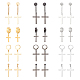 anattasoul 24pcs 12 style 304 boucles d'oreilles en forme de croix en acier inoxydable(EJEW-AN0003-52)-1