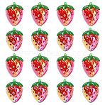 20Pcs 2 Colors UV Plating Transparent Acrylic Beads, Iridescent, Strawberry, Mixed Color, 23x17.5x17.5mm, Hole: 3.8mm, 10pcs/color(FIND-CJ0005-26)