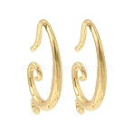 Brass Earring Hooks, Long-Lasting Plated, with Loop, Golden, 18.5x1.8x11.5mm, Hole: 1.2mm, Pin: 0.9mm(KK-Z154-15G)