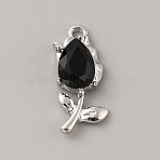Alloy Pendants, with Plastic, Platinum, Flower, 22x10x5mm, Hole: 1.8mm(PALLOY-WH0108-07S-P)