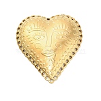 304 Stainless Steel Multi-Strand Links, Golden, Heart, 44x40x6mm, Hole: 1.2mm and 1.4mm(STAS-C147-07G)