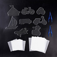 5x5mm DIY Fuse Beads Kit, with ABC Plastic Pegboards, Ironing Paper and Plastic Fuse Bead Tweezers, Clear(DIY-X0293-80)