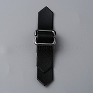 PU Leather Buckles, Tab Closures, Cloak Clasp Fasteners, with Zinc Alloy Findings, Black, 73~107x14.5x8mm(FIND-WH0129-60C)