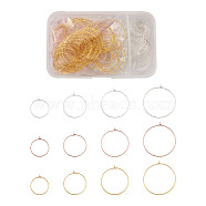 Craftdady Brass Wine Glass Charm Rings, Hoop Earrings Findings, Mixed Color, 20 Gauge, 20~35x0.8mm, 240pcs/box(KK-CD0001-05)