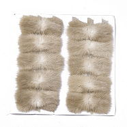 Faux Mink Fur Rectangle Decoration, Pom Pom Ball, for DIY Bowknot Hair Accessories Craft, PapayaWhip, 11.3~12x5.5~6cm, about 10pcs/board(FIND-S320-01C-12)