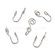 316 Surgical Stainless Steel Clip on Nose Rings, Nose Cuff Non Piercing Jewelry, Stainless Steel Color, 17.5x6.5x4.5mm(STAS-P336-09D-P)