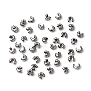 Iron Crimp Beads Covers, Cadmium Free & Nickel Free & Lead Free, Gunmetal, 3mm In Diameter, Hole: 1.2~1.5mm(X-IFIN-H028-NFB-NF)