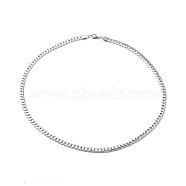 304 Stainless Steel Cuban Link Chain Necklace for Men Women, Stainless Steel Color, 22.83~23.78 inch(58~60.4cm)(NJEW-E093-03P-01)
