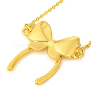 Brass Bowknot Pendant Necklaces, Cable Chain Neckalces for Women, Lead Free & Cadmium Free, Golden, 17.09 inch(43.4cm)(NJEW-F326-06G)