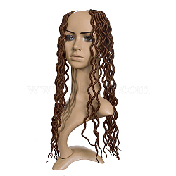 Dreadlocks Braiding Hair for Women, Low Temperature Heat Resistant Fiber, Long & Curly Hair, Dark Brown, 18 inch(45.7cm)(OHAR-G005-18C)