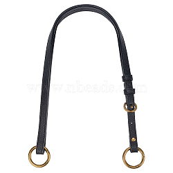 Imitation Leather Bag Handles, with Alloy Swivel Clasps, for Bag Straps Replacement Accessories, Black, 70~72.5x1.5x0.4~1.5cm(FIND-WH0067-62A)