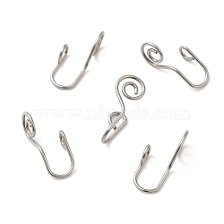 Non-Tarnish 316 Surgical Stainless Steel Clip on Nose Rings, Nose Cuff Non Piercing Jewelry, Stainless Steel Color, 17.5x6.5x4.5mm(STAS-P336-09D-P)