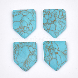 Synthetic Turquoise Cabochons, Dyed, Shield, 32x24x7.5~8mm(TURQ-T003-02)