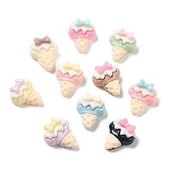 Opaque Resin Imitation Food Decoden Cabochons, Ice Cream, Mixed Color, 16.5x13.5x7mm