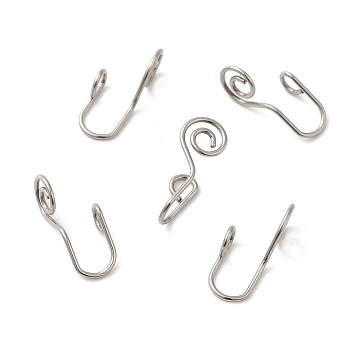 316 Surgical Stainless Steel Clip on Nose Rings, Nose Cuff Non Piercing Jewelry, Stainless Steel Color, 17.5x6.5x4.5mm