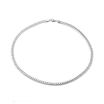 304 Stainless Steel Cuban Link Chain Necklace for Men Women, Stainless Steel Color, 22.83~23.78 inch(58~60.4cm)