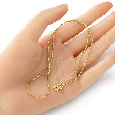 Brass Round Snake Chain Necklace for Women(MAK-YW0001-07)-3